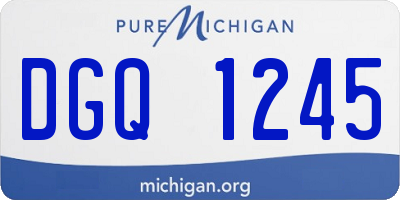 MI license plate DGQ1245
