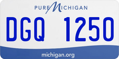 MI license plate DGQ1250