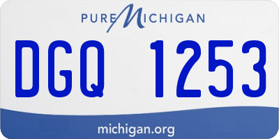 MI license plate DGQ1253