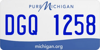 MI license plate DGQ1258