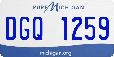 MI license plate DGQ1259
