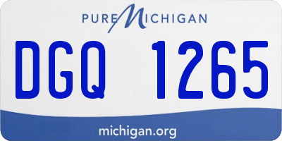 MI license plate DGQ1265