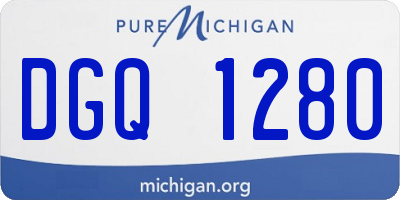 MI license plate DGQ1280