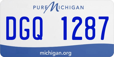 MI license plate DGQ1287