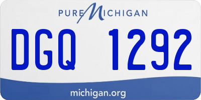 MI license plate DGQ1292