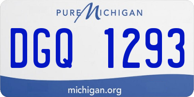 MI license plate DGQ1293