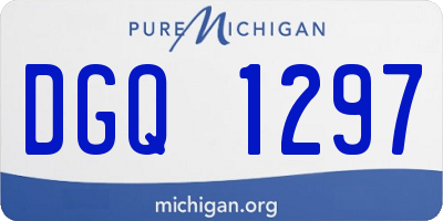 MI license plate DGQ1297