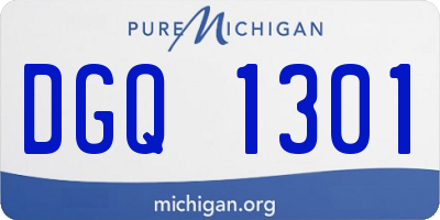 MI license plate DGQ1301