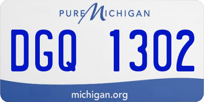 MI license plate DGQ1302
