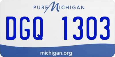 MI license plate DGQ1303