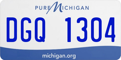 MI license plate DGQ1304