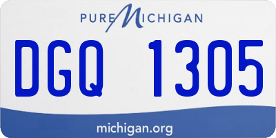 MI license plate DGQ1305
