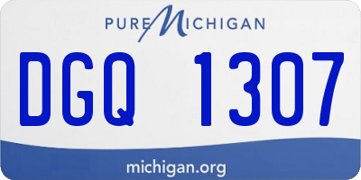 MI license plate DGQ1307