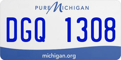 MI license plate DGQ1308