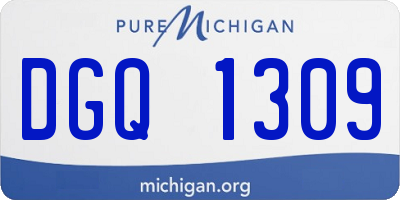MI license plate DGQ1309