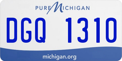 MI license plate DGQ1310
