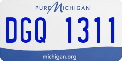 MI license plate DGQ1311