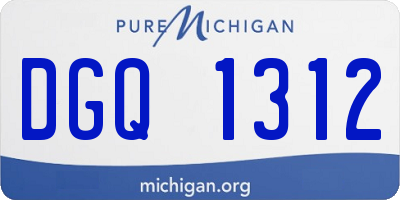MI license plate DGQ1312
