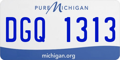 MI license plate DGQ1313