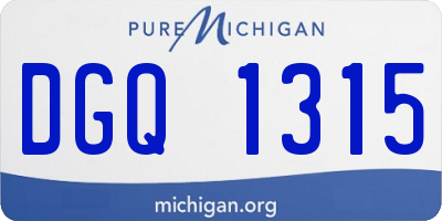 MI license plate DGQ1315