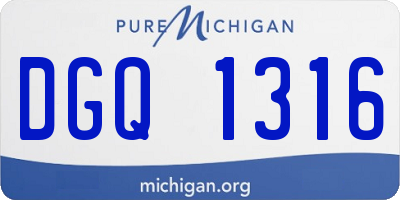 MI license plate DGQ1316
