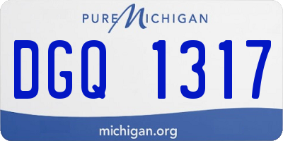 MI license plate DGQ1317