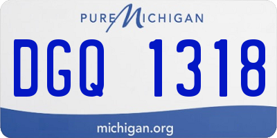 MI license plate DGQ1318