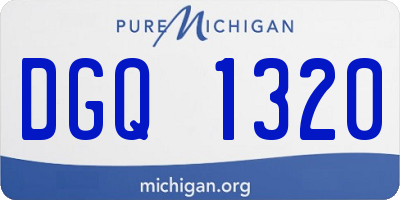 MI license plate DGQ1320