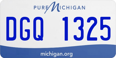 MI license plate DGQ1325
