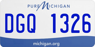 MI license plate DGQ1326