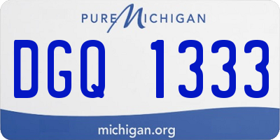 MI license plate DGQ1333