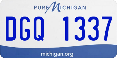 MI license plate DGQ1337