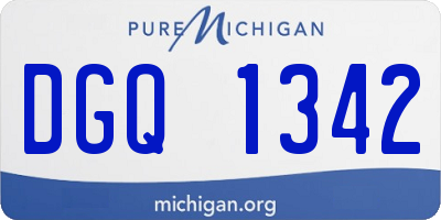 MI license plate DGQ1342