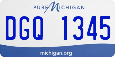 MI license plate DGQ1345