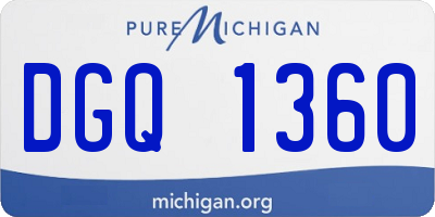 MI license plate DGQ1360