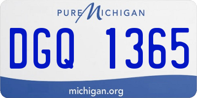 MI license plate DGQ1365