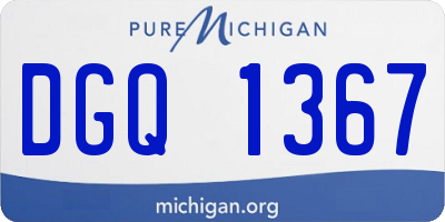 MI license plate DGQ1367