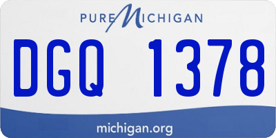 MI license plate DGQ1378