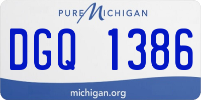 MI license plate DGQ1386