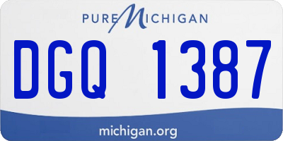 MI license plate DGQ1387