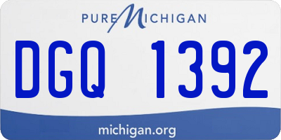 MI license plate DGQ1392