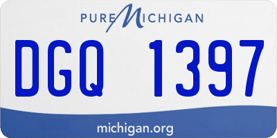 MI license plate DGQ1397