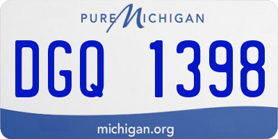 MI license plate DGQ1398