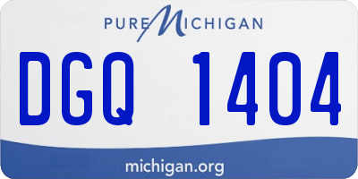 MI license plate DGQ1404