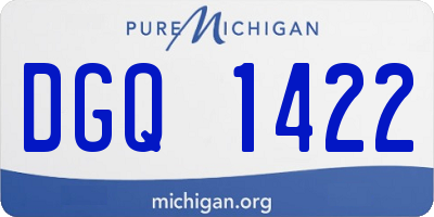 MI license plate DGQ1422