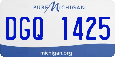 MI license plate DGQ1425