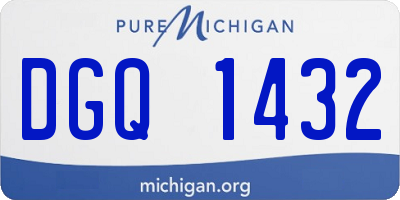 MI license plate DGQ1432