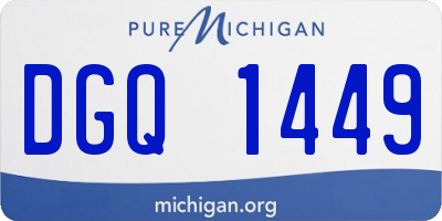 MI license plate DGQ1449