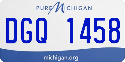 MI license plate DGQ1458