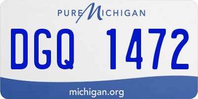 MI license plate DGQ1472
